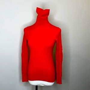 Red orange wool blend turtleneck sweater